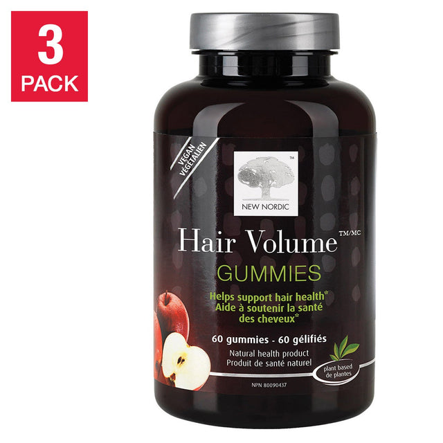 New Nordic Hair Volume Gummies 3 x 60 Gummies L7