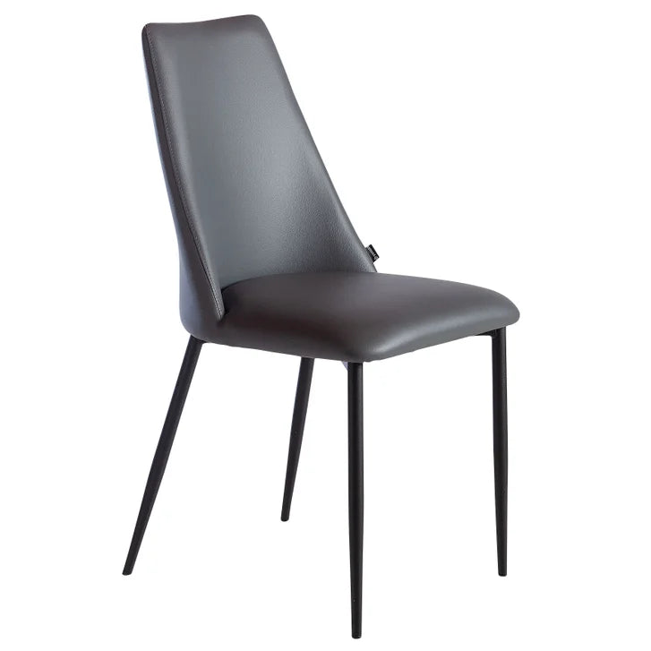Peressini Flore Grey Dining Chair with Black Metal Frame, 2-pack, Made in Italy