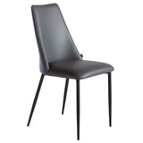 Peressini Flore Grey Dining Chair with Black Metal Frame, 2-pack, Made in Italy
