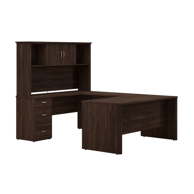 Bestar - Gosford U-Shaped Desk with Hutch T8