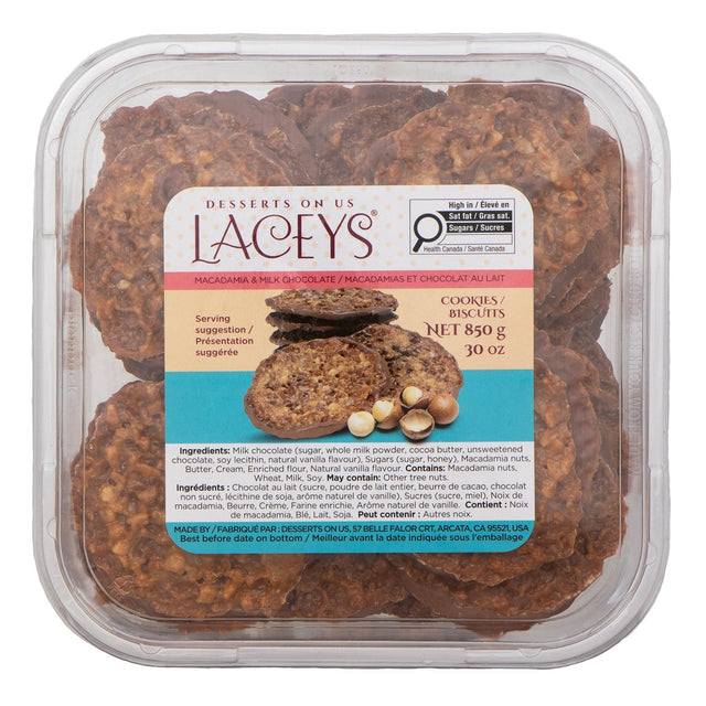 Laceys Macadamia & Milk Chocolate Cookies, 850 g S6