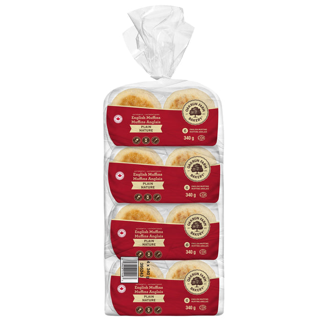 Oakrun Farm Plain English Muffins, 4 x 340 g P5