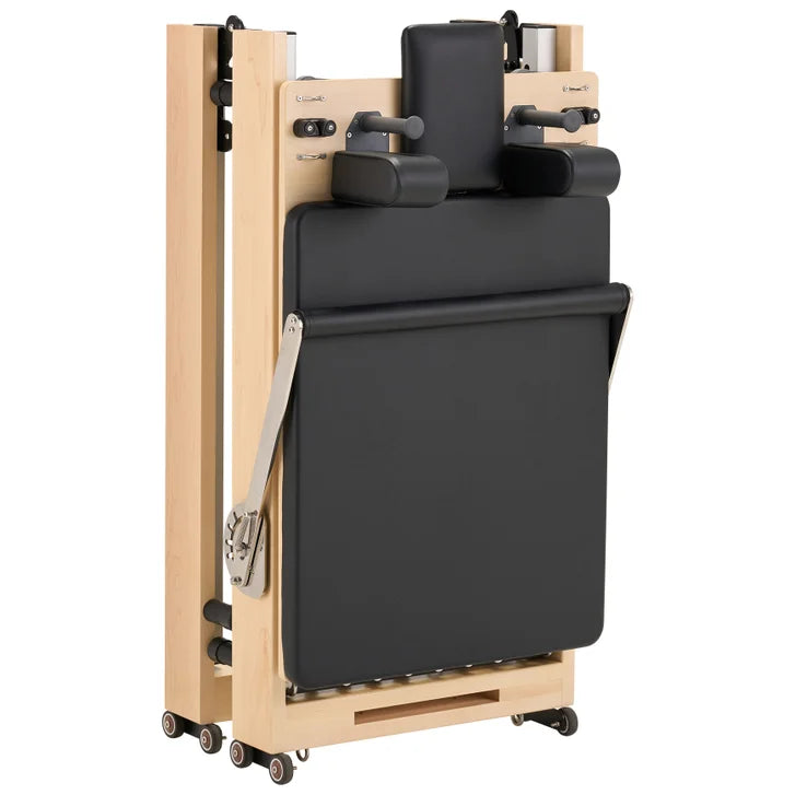 Hisooth SpaceSaver Foldable Pilates Reformer 60cm Maple Frame