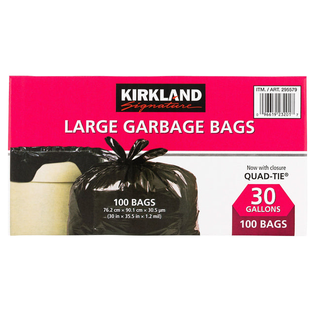 Kirkland Signature Large Garbage Bags, 100-pack X9