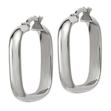 High Polish Square Half Round Hoop Earrings