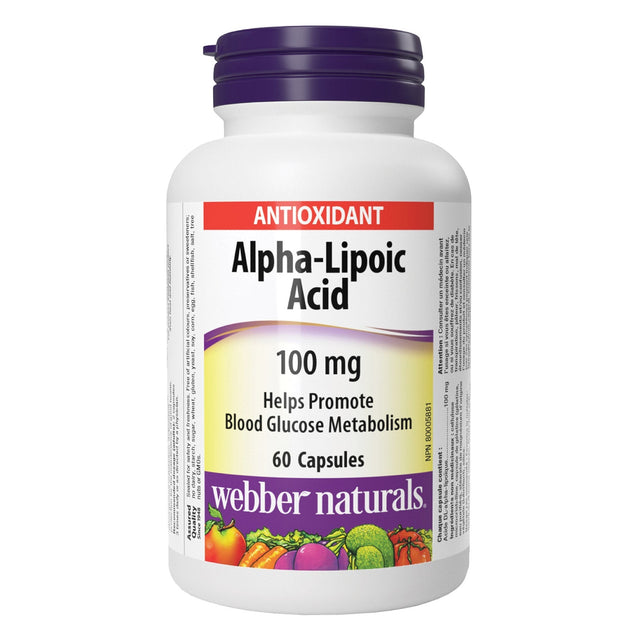 webber naturals Alpha Lipoic Acid 100 mg, 3 x 60 Capsules S8