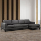 Galleria 2-piece Top Grain Leather Right-hand Facing Extended Sectional