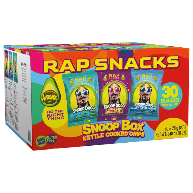 Rap Snacks Snoop Box Kettle Chips, 30 × 28 g Q3