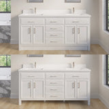 Studio Bathe Calais III Vanity in White Finish with Engineered Stone Countertop