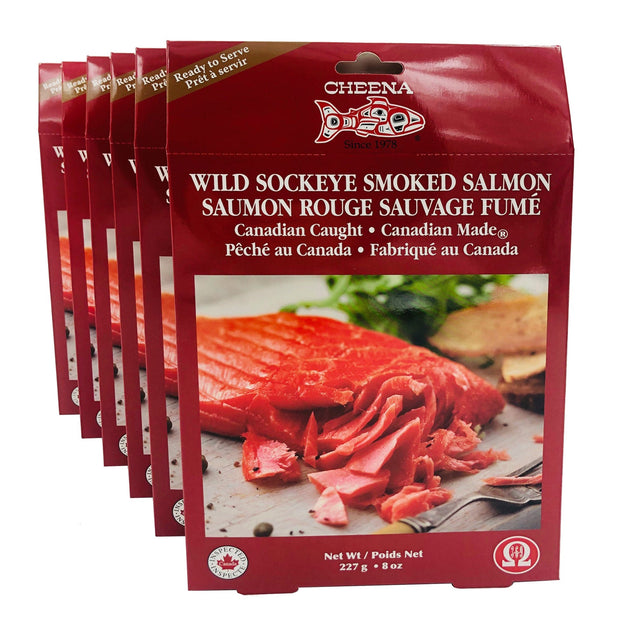 Cheena Canada Wild Smoked Sockeye Salmon Retort, 6 × 227 g W7