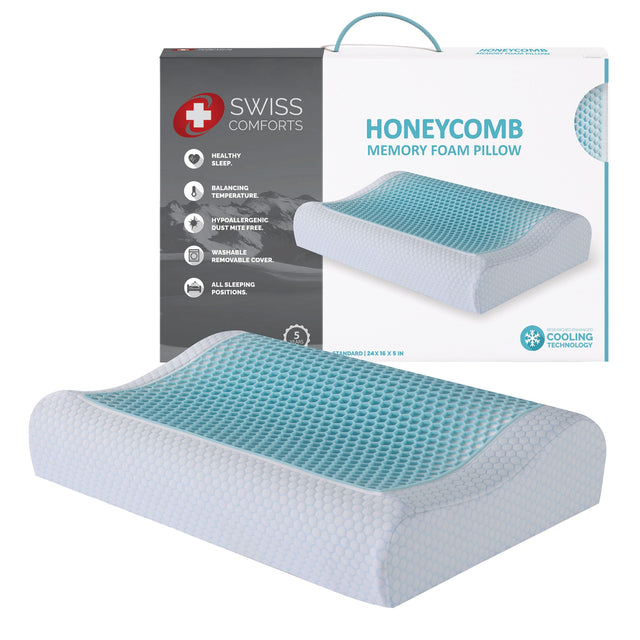 Swiss Comforts Honeycomb Neck Support Memory Foam Pillow K1