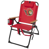 NHL 4-Position Folding Chair With Wood Arms
