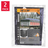 Stinson Extra Heavy-Duty Black Tarp, 2-pack