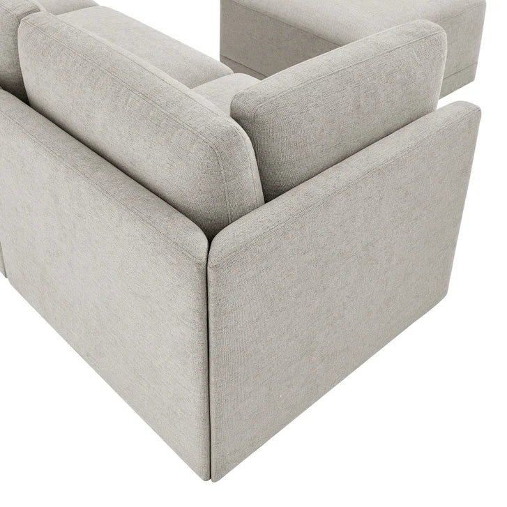 Thomasville Fallon 6-piece Modular Fabric Sectional with Ottoman