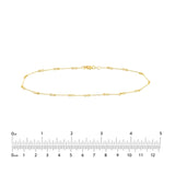 Twisted Bar Cable Anklet in Yellow Gold