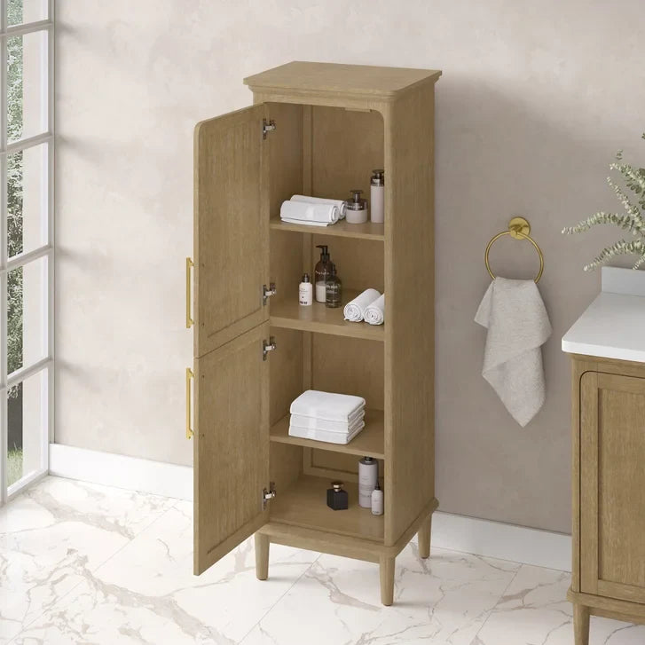 OVE Decors Lara Linen Cabinet in Antique Oak Finish