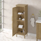 OVE Decors Lara Linen Cabinet in Antique Oak Finish