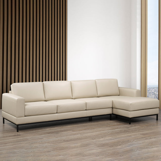Galleria 2-piece Top Grain Leather Right-hand Facing Extended Sectional H5