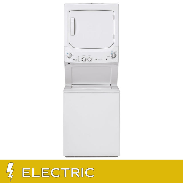 GE 27 in. Electric White 4.4 cu. ft. (I.E.C) Washer and 5.9 cu. ft. Dryer Laundry Centre T6