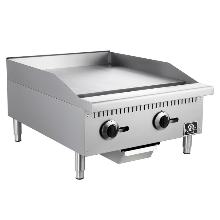 Forno 24 in. Stainless Steel Gas Commercial Heavy Duty Manual Control Griddle