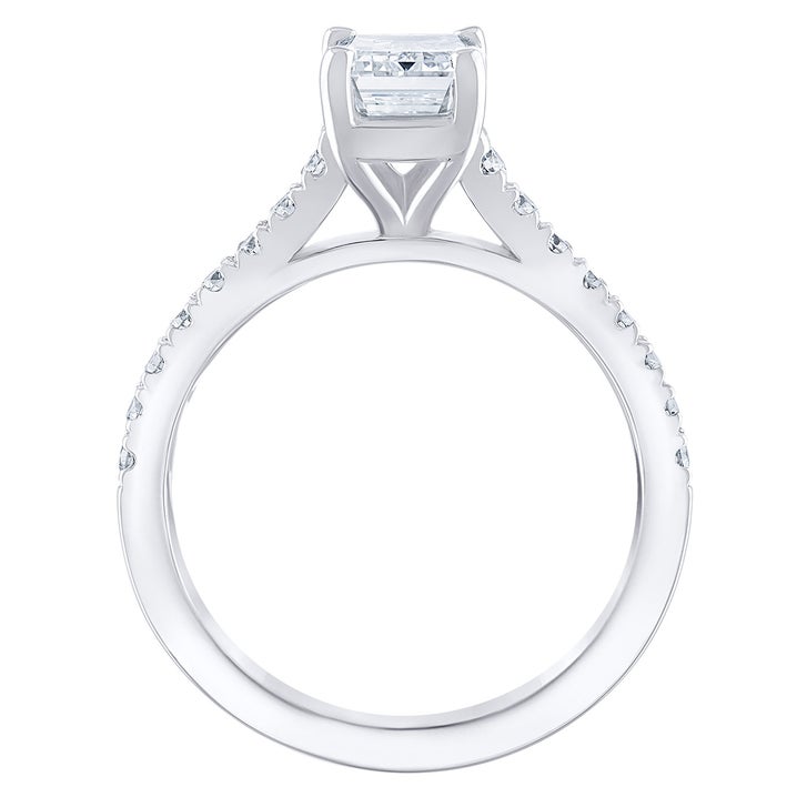 2.39 ctw Emerald Cut and Round Brilliant, Clarity VS1, Colour F, Diamond Wedding Set