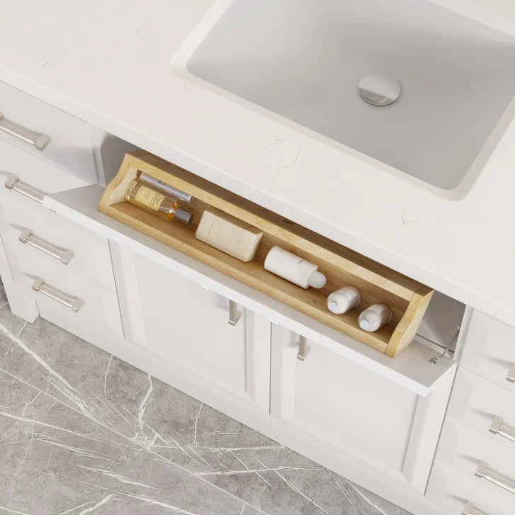Studio Bathe Calais III Vanity in White Finish with Engineered Stone Countertop