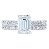 2.39 ctw Emerald Cut and Round Brilliant, Clarity VS1, Colour F, Diamond Wedding Set