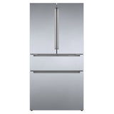 Bosch 800 Series 36 in. 21.0 cu ft. Stainless Steel Counter-Depth French Door Refrigerator with dual compressors and evaporators