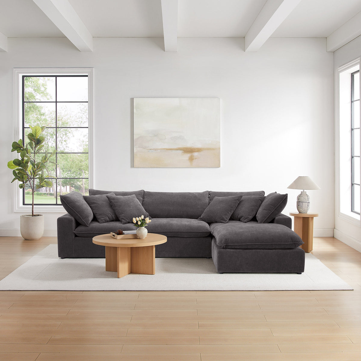 Aiden & Ivy Sereen 4-piece Modular Sofa with Ottoman