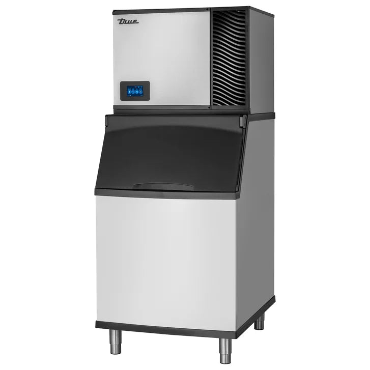 True Ice Series: 30 in. Commercial Modular Cubed Ice Machine and 515 lbs. Capacity Slope Front Storage Bin