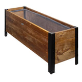 Grapevine Urban Garden Planter, Recycled Wood and Metal, Rectangular, 37 in