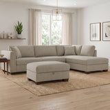 Thomasville Walsen 3-piece Fabric Sectional with Storage Ottoman