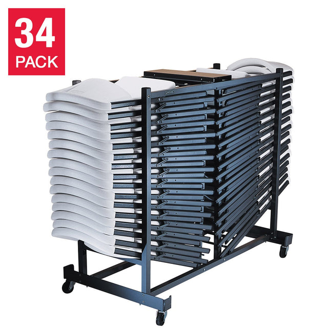 Lifetime Commercial Grade Chairs with Chair Cart, 34-count C2