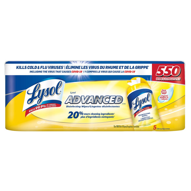 Lysol Advanced Disinfecting Wipes, 550 Wipes T0