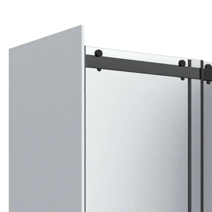 Appollo Geneva 60 in. Alcove Shower Kit in Matte Black