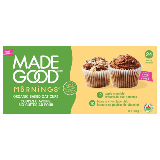 MadeGood Mornings Organic Baked Oat Cups, 24 × 35 g R2