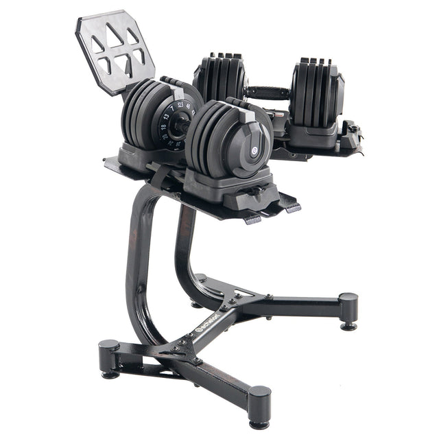 Echelon Adjustable Dumbbells Set 7–52.5 lb. with Stand, Quick Weight Adjustment, Space-Saving Design D6