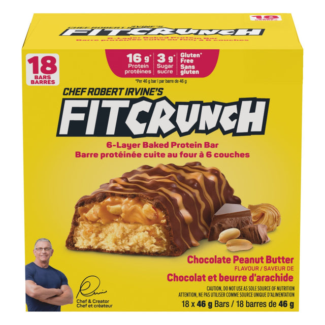 Chef Robert Irvine's Fitcrunch Protein Bars, Chocolate Peanut Butter, 18 × 46 g G3
