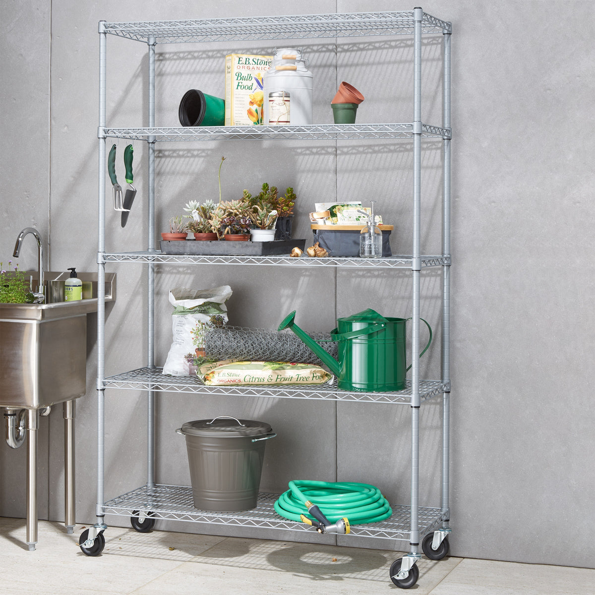 TRINITY 5-Tier NSF Outdoor Wire Shelving Rack