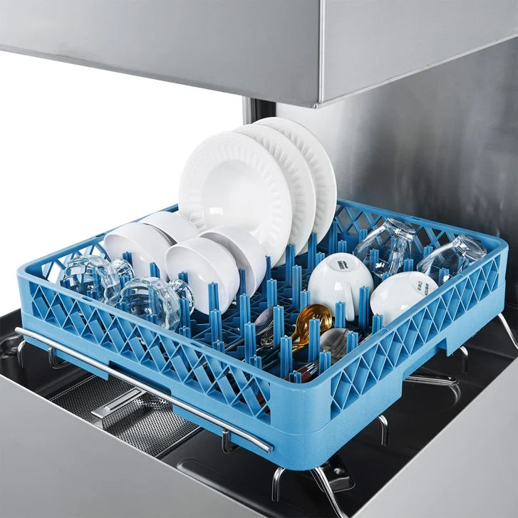 Forno 28.14 in. Stainless Steel Hood Type Commercial Dishwasher with Washing Capacity of 60 Racks Per Hour