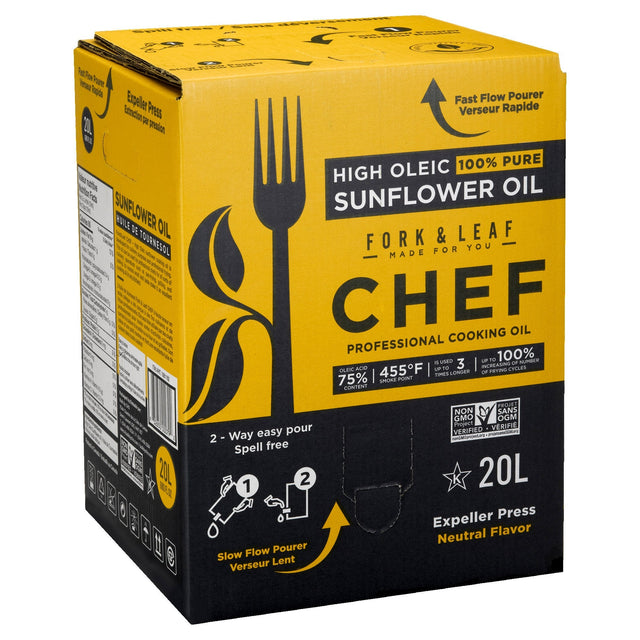 Fork & Leaf High Oleic 100% Pure Sunflower Oil, 20 L Q7