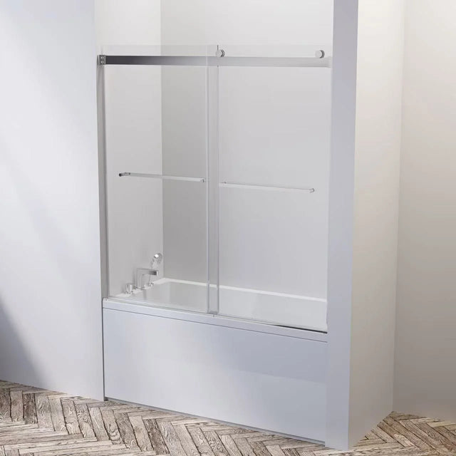 Hydro Vision Kronos 60 in. Frameless Reversible Bypass Bathtub Door K6
