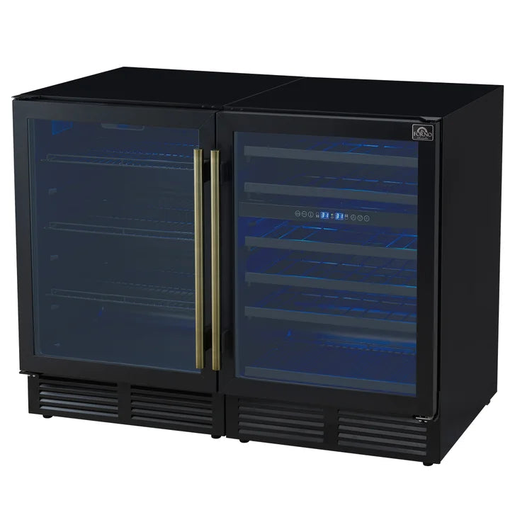 Forno Gemello 48 in. Side-by-Side Wine and Beverage Cooler