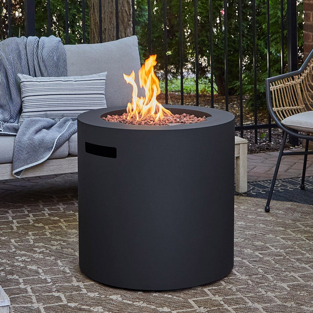 Real Flame Aegean Steel 24 in. Round Patio Fire Table D3