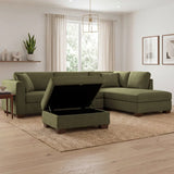 Thomasville Walsen 3-piece Fabric Sectional with Storage Ottoman