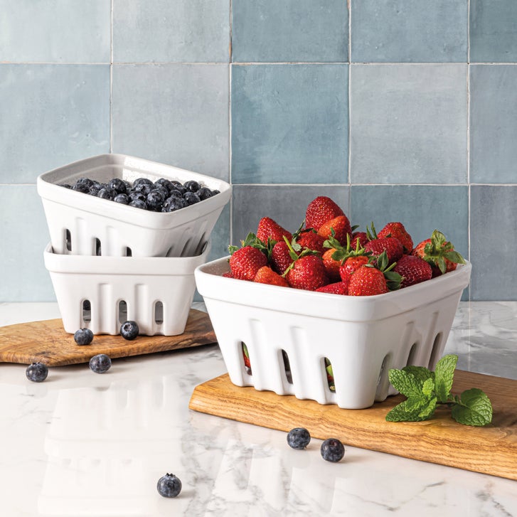 over&back Stoneware Basket Set, 3-pieces