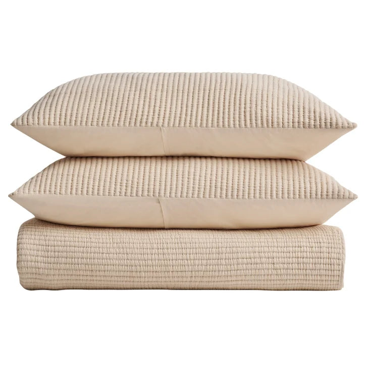 Evergrace Cotton Ribbed Quilted Coverlet Set