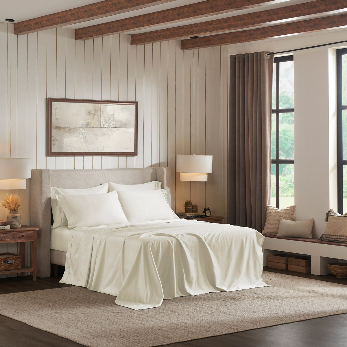 River Park Estate Luxury Egyptian Cotton Sateen 500 Thread Count Sheet Set