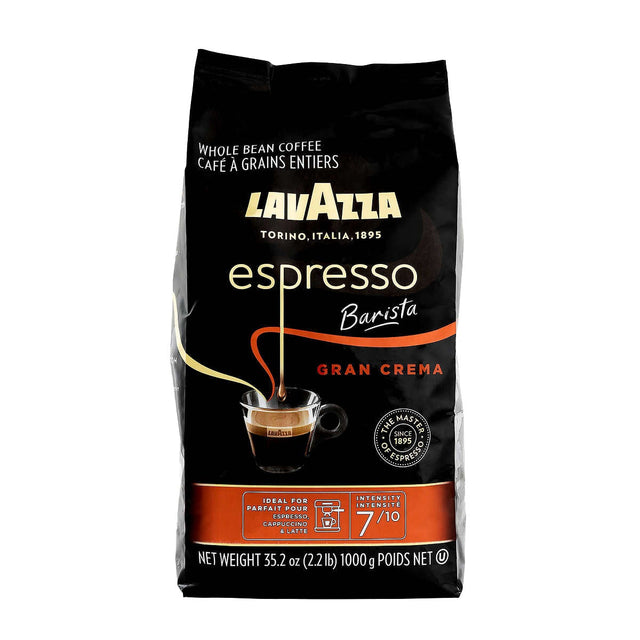 Lavazza Gran Crema Espresso Barista Whole Bean Coffee, 1 kg G7