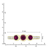 Round Cut Ruby and Diamond Ring (0.10 ctw)